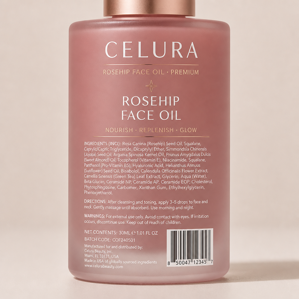 Rosehip Face Oil - Label detail view